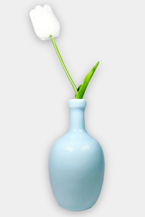 bottled aqua bud vase