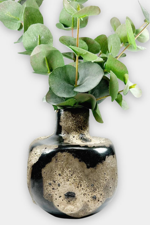 obsidian lava vase