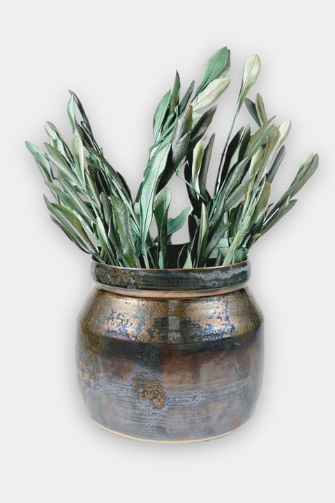 spotted metallic vase