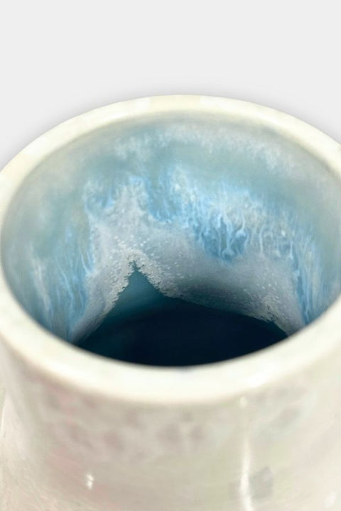 white crystalline porcelain vase