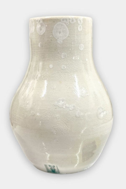 white crystalline porcelain vase