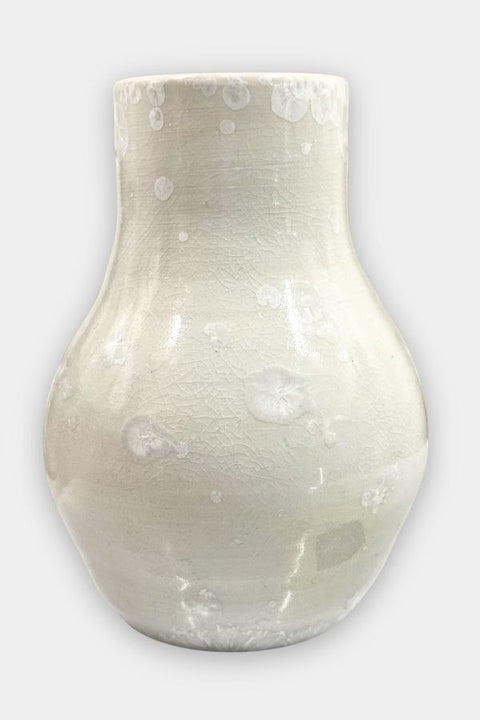 white crystalline porcelain vase