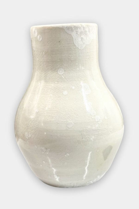 white crystalline porcelain vase